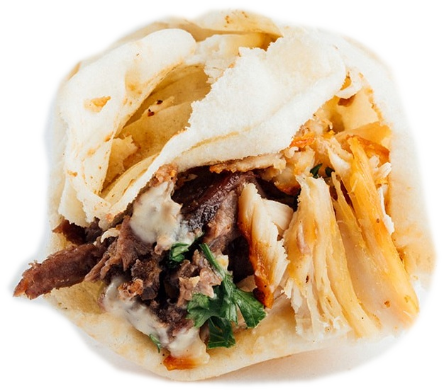 Wrap KHUBZ au poulet et shawarma dans un vrai pain pita